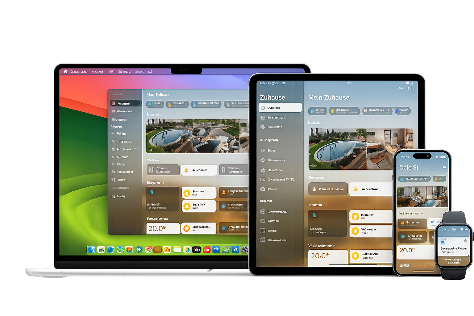 Smart-Home-Display mit Apple-Home-ähnlicher Steuerung
